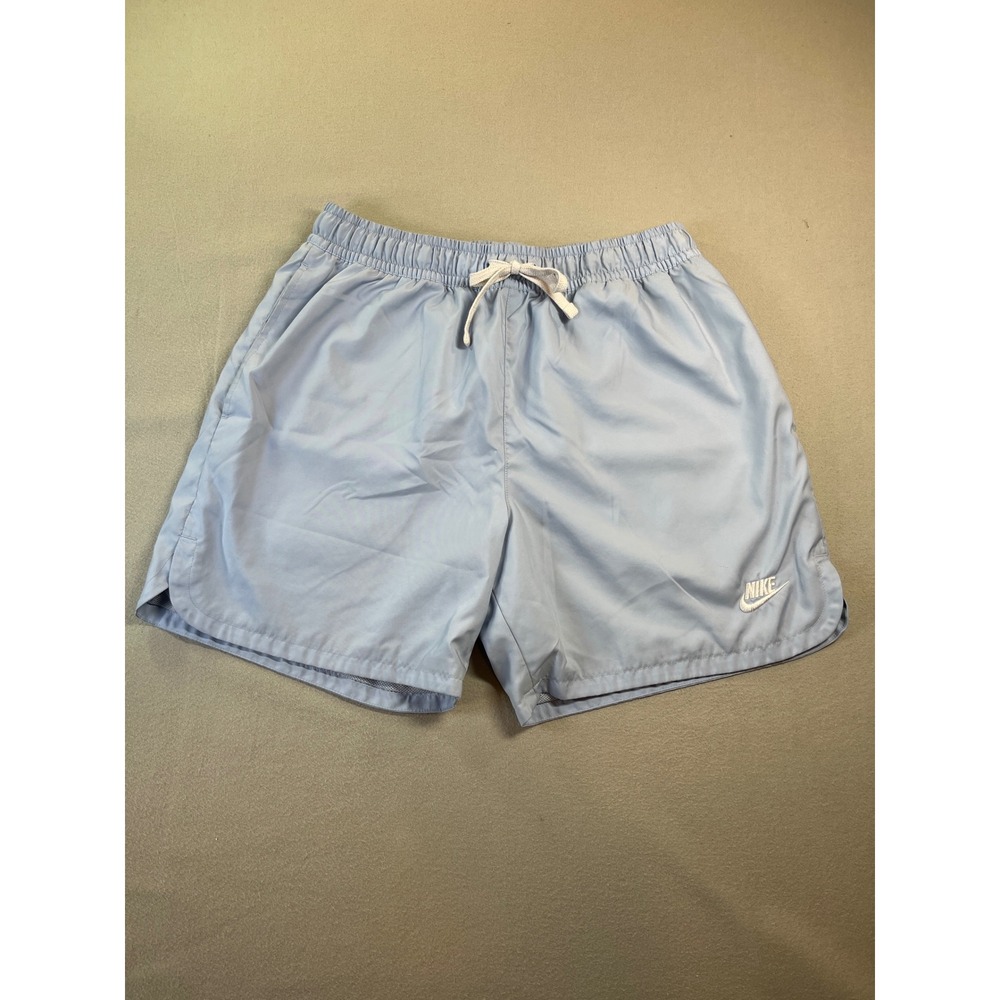 Nike Mens M Light Blue Swim Trunks Mesh Lined Drawstring Shorts